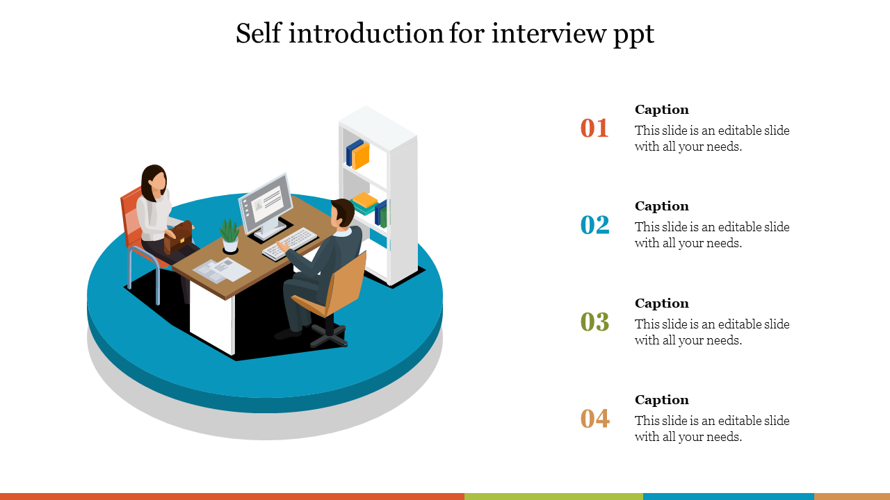 Creative Self Introduction For Interview PPT Template